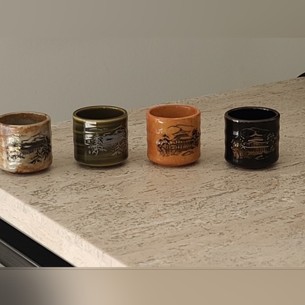 Set of Four Japanese Saki Cups
